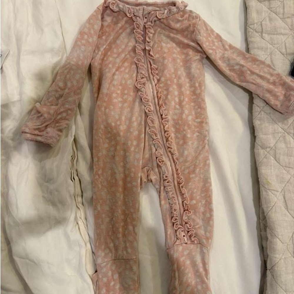 Charming Pink Ruffle Kids Footie
